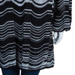 Pre Owned M Missoni Monochrome Wave Knit Long Top L