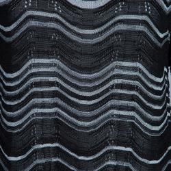 Pre Owned M Missoni Monochrome Wave Knit Long Top L