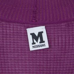 Pre Owned كارديغان إم ميزوني كم طويل تريكو بنفسجي M