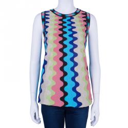 مملوكة مسبقًا M Missoni Wave Crochet Knit Top L