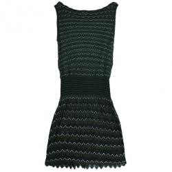 Pre Owned فستان إم ميزوني منسوج خصر واطي أخضر M