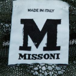 Pre Owned فستان إم ميزوني منسوج خصر واطي أخضر M