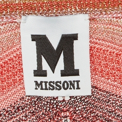 Pre Owned M Missoni Pink Lurex Knit Cropped Cardigan M