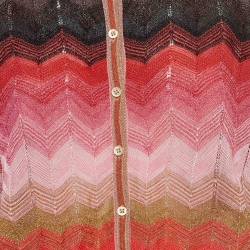 Pre Owned M Missoni Pink Lurex Knit Cropped Cardigan M
