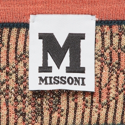 Pre Owned M Missoni Multicolored Patterned Knit Long Sleeve Cardigan S
