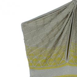 Pre Owned M Missoni One Shoulder Multicolor Knit Dress M