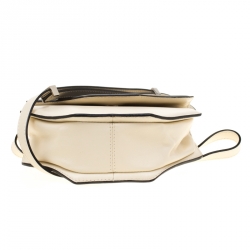 Pre Owned M2Malletier Off-white/Black Leather Amor Fati Crossbody Bag