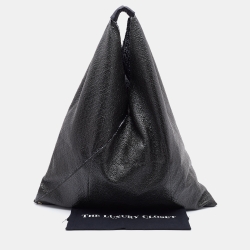 Pre Owned Maison Martin Margiela Dark Grey Patent Leather Hobo