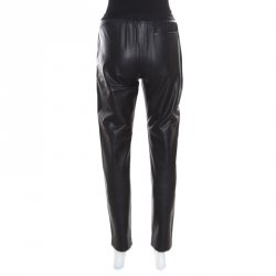 Pre Owned Maison Martin Margiela Black Lambskin Leather Leggings S
