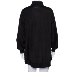 Pre Owned Maison Martin Margiela Black Knit High Neck Zip Front Jacket M