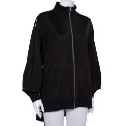 Pre Owned Maison Martin Margiela Black Knit High Neck Zip Front Jacket M