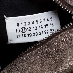 Pre Owned Maison Martin Margiela Gun Metal Textured Leather Shoulder Bag
