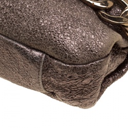 Pre Owned Maison Martin Margiela Gun Metal Textured Leather Shoulder Bag
