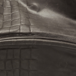 Pre Owned Maison Martin Margiela Grey Croc Embossed Leather Shoulder Bag