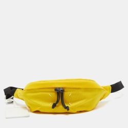 Yellow/Black Nylon And Leather Belt