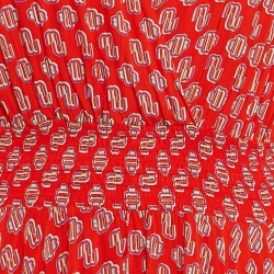 Maje Red Monogram Print Crepe Midi Dress L