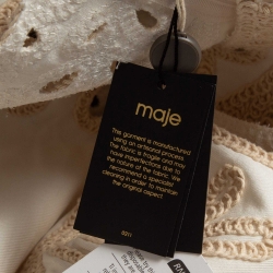 Pre Owned Maje White/Beige Embroidered Cotton Mini Dress L