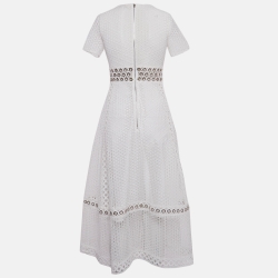 Maje White Lace Midi Dress M