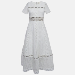 Maje White Lace Midi Dress M
