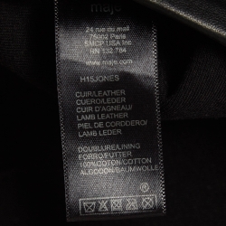 Pre Owned Maje Black Leather Fringed Short Skirt M