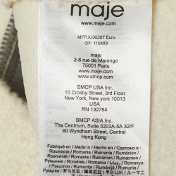 Pre Owned Maje White Leather Trim Wool Blend Mini Skirt M