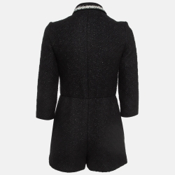 Maje Black Tweed Button Detailed Playsuit S