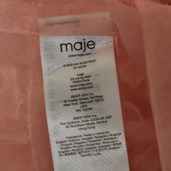 Maje Pink Organza Belted Mini Shirt Dress M