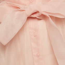 Maje Pink Organza Belted Mini Shirt Dress M
