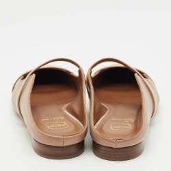 Pre Owned Malone Souliers Beige Leather Maureen Pointed Toe Flat Mules Size 37