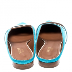 Pre Owned Malone Souliers Blue Suede Maureen Pointed Toe Mules Size 39