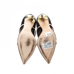 Pre Owned حذاء كعب عالي مالون سولييه سيور كاحل روبين ساتان أسود مقاس 35