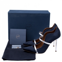 Pre Owned صندل مولز مالون سولييه مقدمة مدببة مورين ساتان أسود مقاس 35