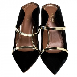 Pre Owned حذاء مول مالون سولييه Maureen قطيفة أسود مقاس 38