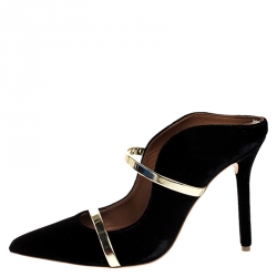 Pre Owned حذاء مول مالون سولييه Maureen قطيفة أسود مقاس 38