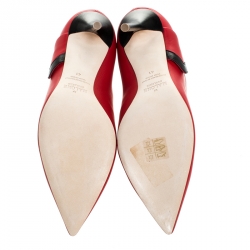 Pre Owned Malone Souliers By Emanuel Ungaro Red Leather Pointed Toe Ankle Booties Size 41