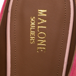 Pre Owned Malone Souliers Pink Suede Maureen Pointed Toe Mules Size 42