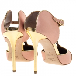 Pre Owned Malone Souliers Beige Satin Maureen Sandals Size 40