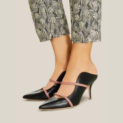 Pre Owned Malone Souliers Black Maureen Leather Mules Size IT 36.5