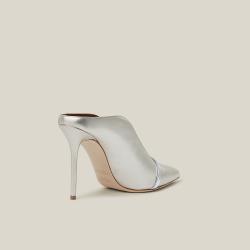 Pre Owned Malone Souliers Metallic Constance Metallic-Leather Mules Size IT 37.5