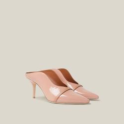 Pre Owned Malone Souliers Pink Constance Patent-Leather Mules Size IT 37
