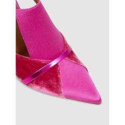 Pre Owned Malone Souliers Pink Danielle Satin and Velvet Mules Size IT 37