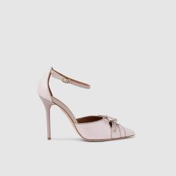 Pre Owned Malone Souliers Pink Josephine Elaphe Lace-Up Pumps Size IT 36