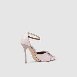 Pre Owned Malone Souliers Pink Josephine Elaphe Lace-Up Pumps Size IT 36