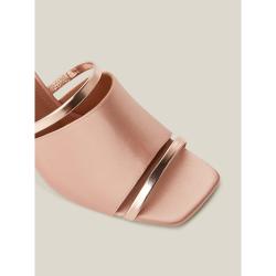 Pre Owned Malone Souliers Pink Laney Metallic Leather and Satin Mules Size IT 37