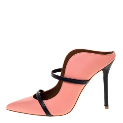 Pre Owned Malone Souliers Pink Leather Maureen Pointed Toe Mule Sandals Size 38