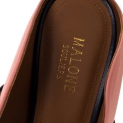 Pre Owned Malone Souliers Pink Leather Maureen Pointed Toe Mule Sandals Size 38