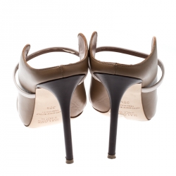 مملوكة مسبقًا Malone Souliers Brown Leather Slip On Pointed Toe Sandals Size 39.5