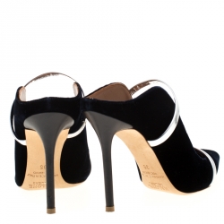 Pre Owned Malone Souliers Black Satin Maureen Pointed Toe Mules Size 35