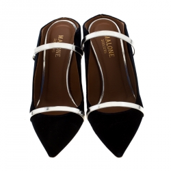 Pre Owned Malone Souliers Black Satin Maureen Pointed Toe Mules Size 35