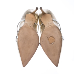 Pre Owned حذاء كعب عالي مالون سولييه Maureen جلد ذهبي ميتالك مقاس 40.5